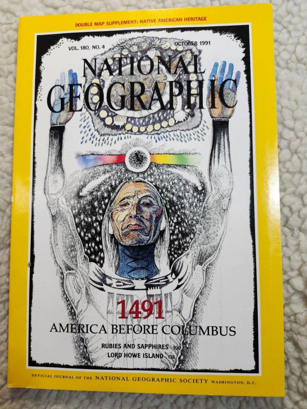National Geographic Oct 1991 1491 America Before Columbus Native Map Supplement